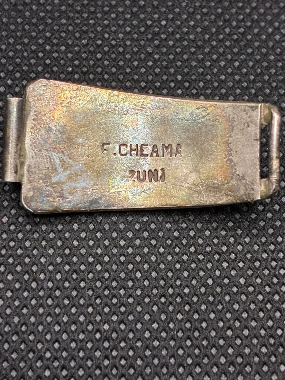 Zuni Fabian Cheama signed silver watch tip/replacement
